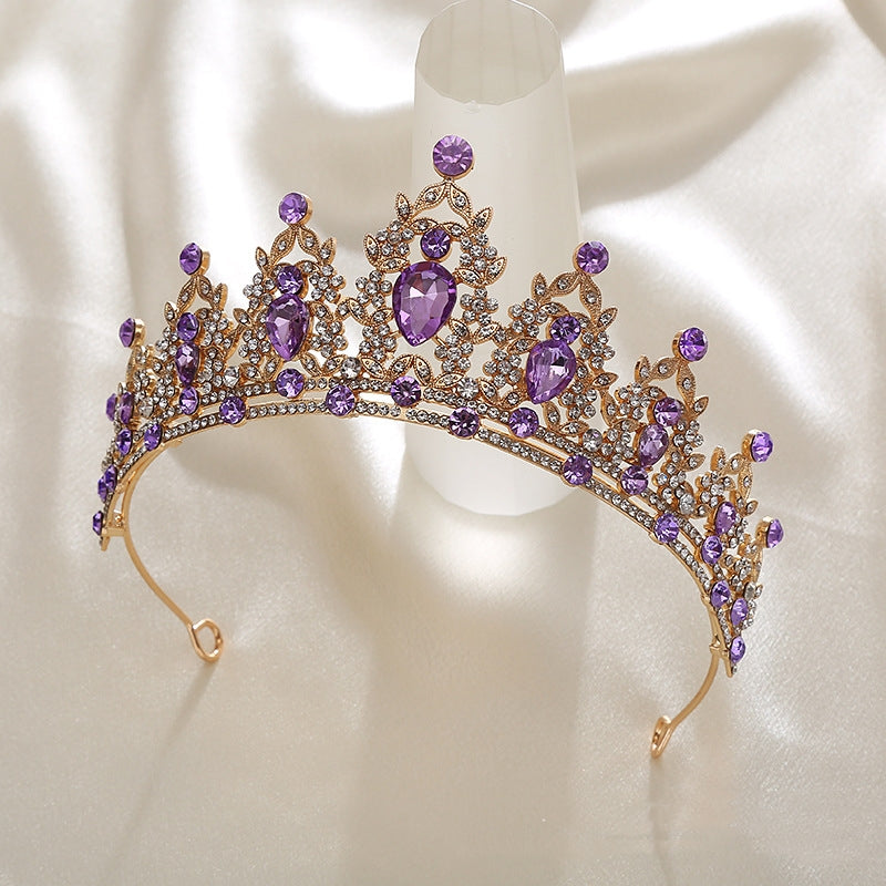 Colorful Rhinestone Crown Headband Bridal Wedding Princess Tiara