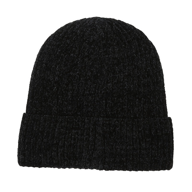 Men's Winter Plush Warm Knitting Hat Cold Proof Letter Hat