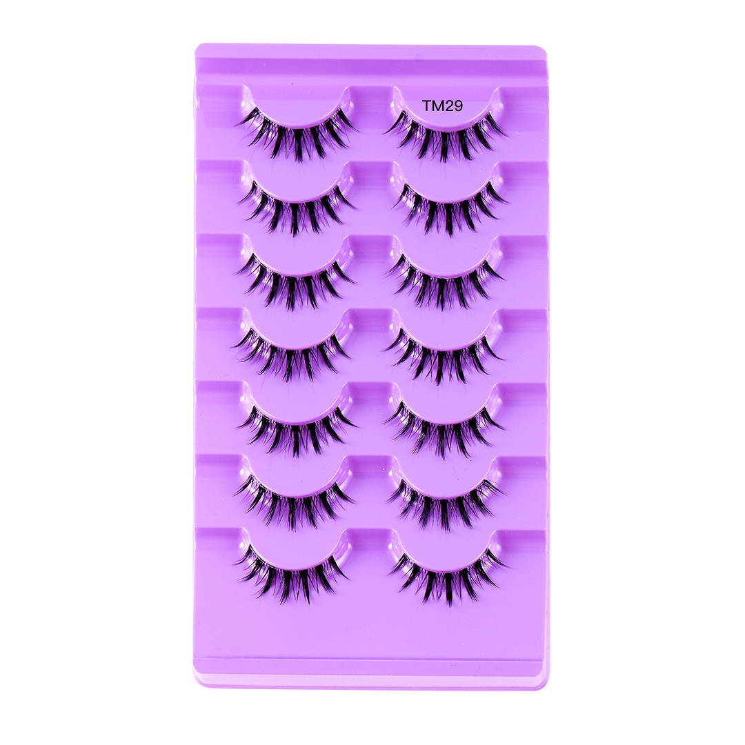 7 Pairs Thick Natural False Eyelashes Large Capacity Curling Simulated Lashes