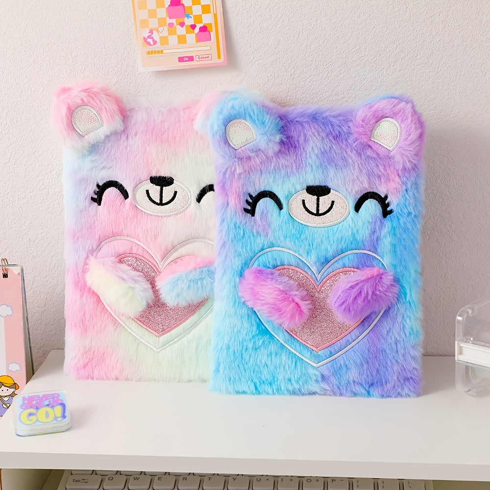 Cute Tie Dye Bear Plush Notebook A5 160 Pages