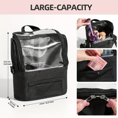 Makeup Brush Case Cosmetic Bag Organizer With Dividers and Shoulder Strap