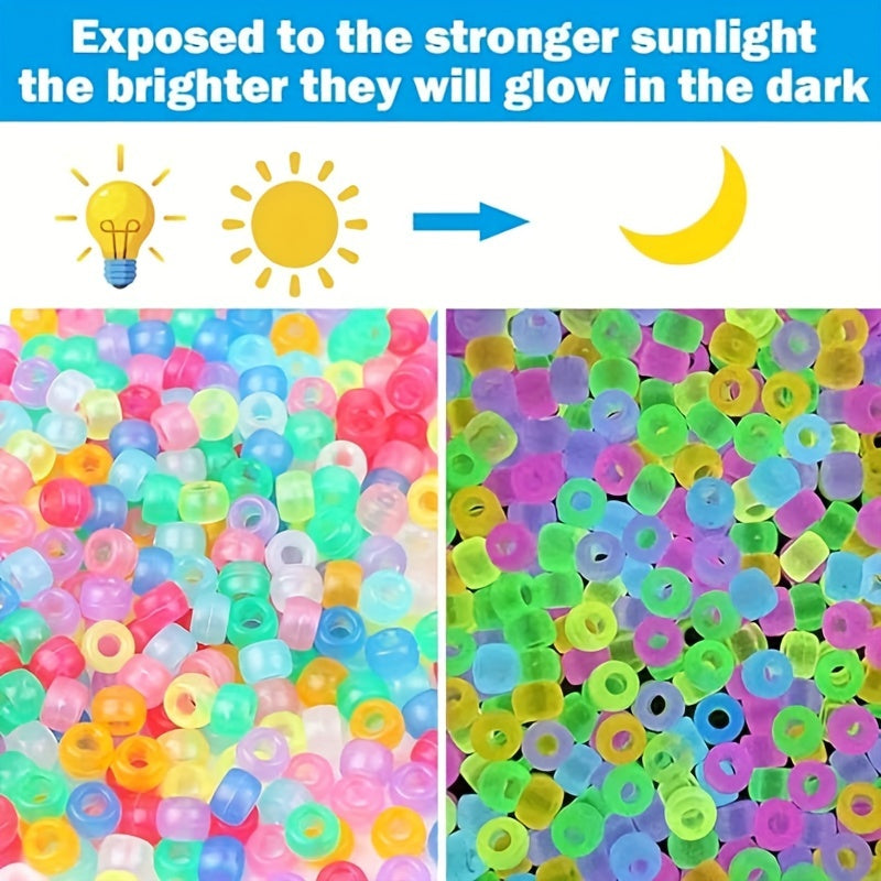 1000pcs Mixed Luminous Little Beads Hair Beads Plastic Horse Beads