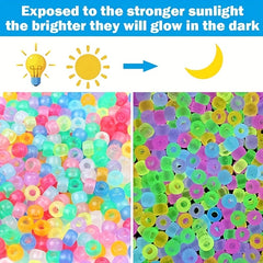 1000pcs Mixed Luminous Little Beads Hair Beads Plastic Horse Beads