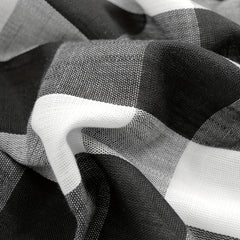 Plaid Pattern Tiers Cafe Curtains Semi shading Semi transparent Window