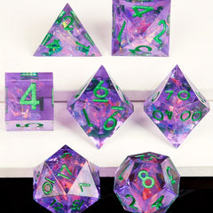 7pcs Resin Sharp Edge Polyhedral Dice Set for Board Games
