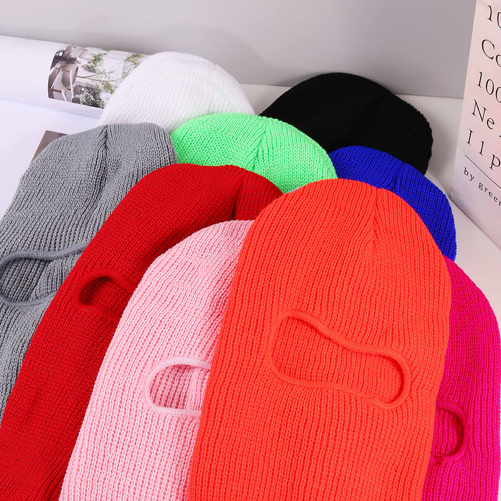 Unisex Full Face Cover Hole Ski Mask Hats Windproof Knit Hat Winter Warm Hat