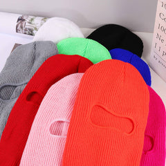 Unisex Full Face Cover Hole Ski Mask Hats Windproof Knit Hat Winter Warm Hat