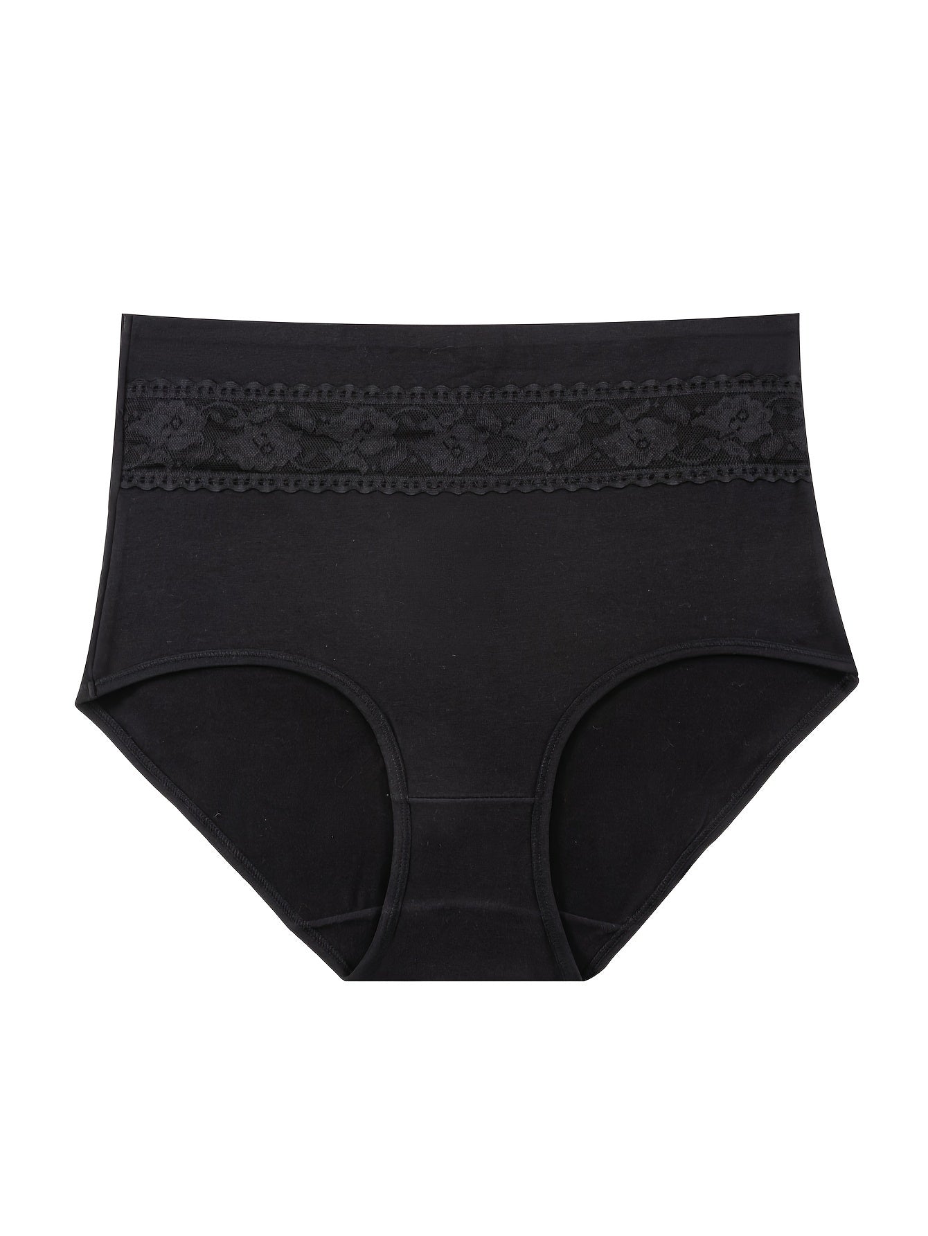 3 Pack Plus Size Lace High Waist Panties Set Seamless Stretch 3pcs Set