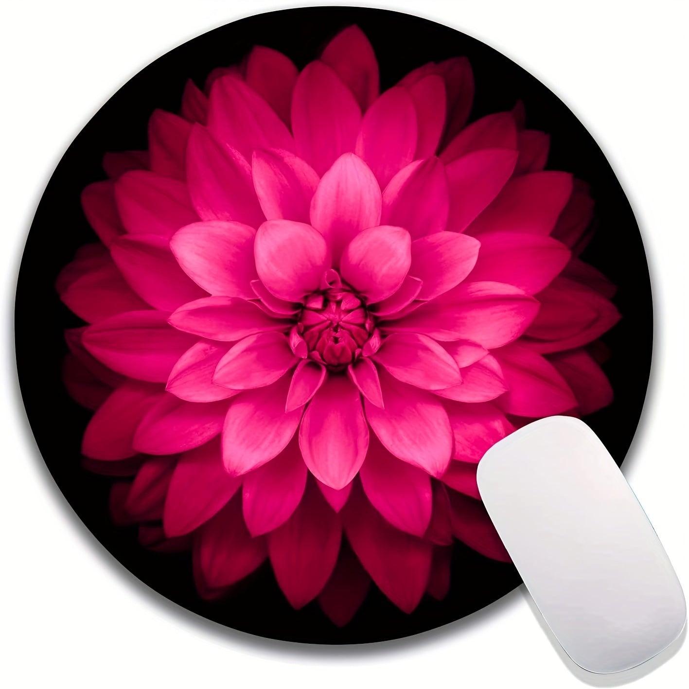 Pink Lotus Flower Textured Mouse Pad Non Slip Rubber Base