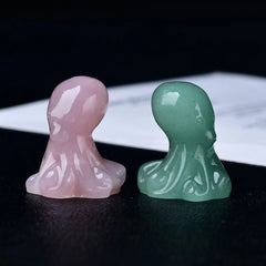 3.1'' Octopus Carving Statue for Home Office Decor, Pocket Gift