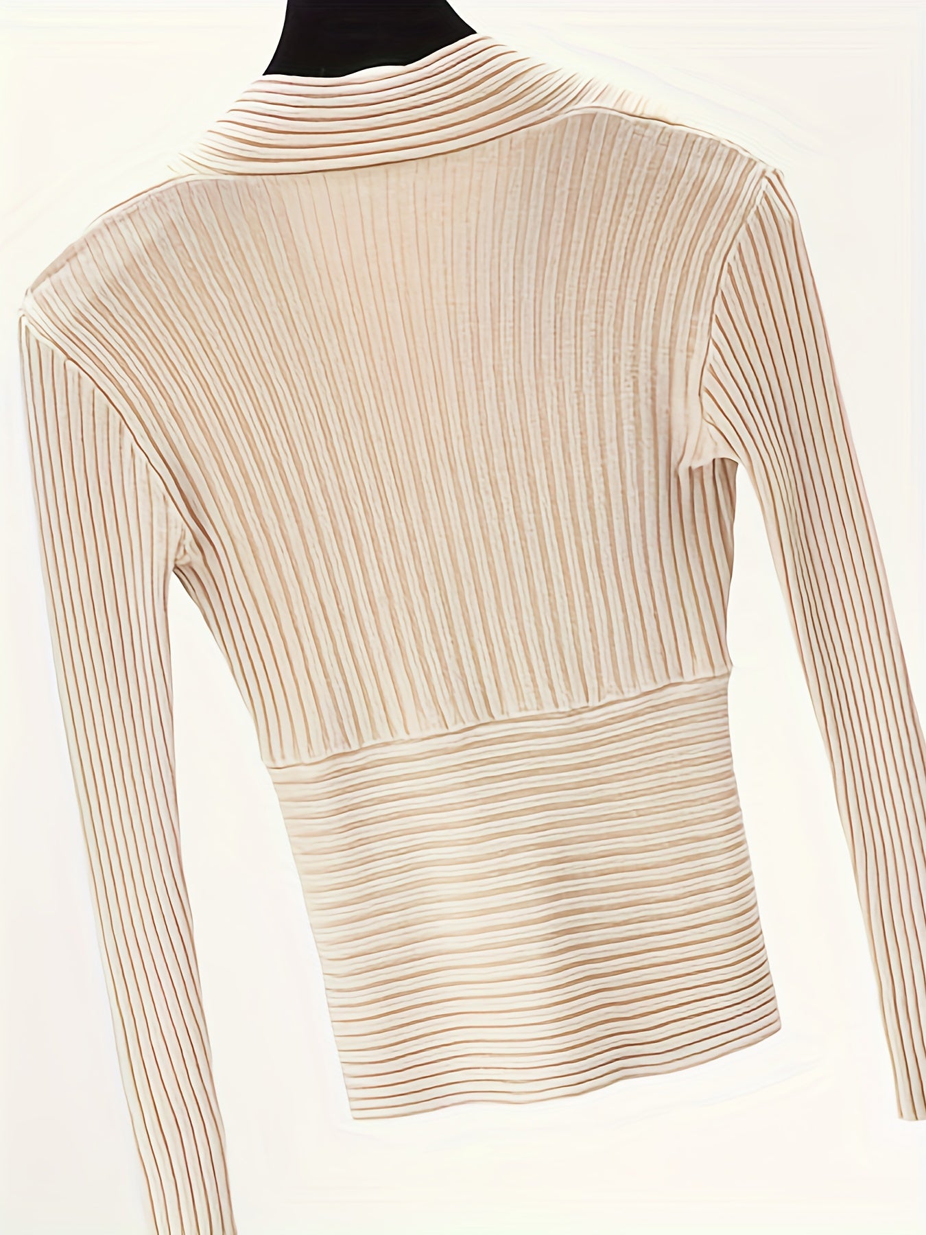 Surplice Neck Pullover Sweater Long Sleeve Slim