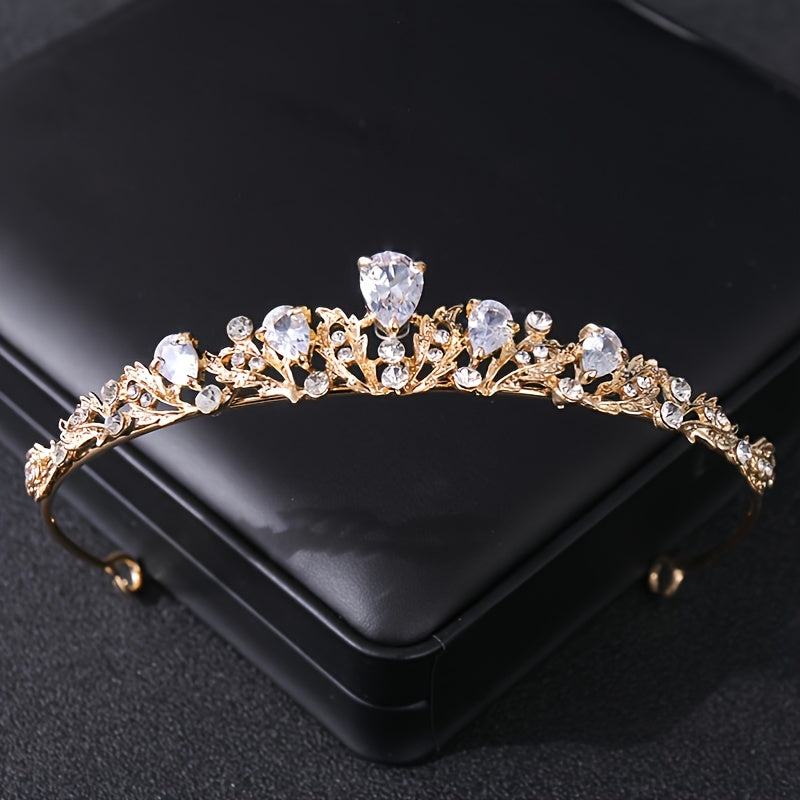 Crystal Zircon Princess Tiara for Bride Pageant Crown