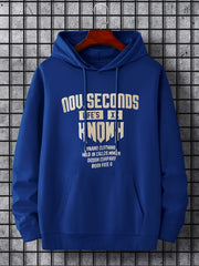 Men's Letter Print Hoodie Casual Breathable Drawstring Hooded Sweatshirt