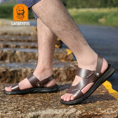 LAORENTOU Men's Non Slip Sandals Comfy Beach Shoes Summer