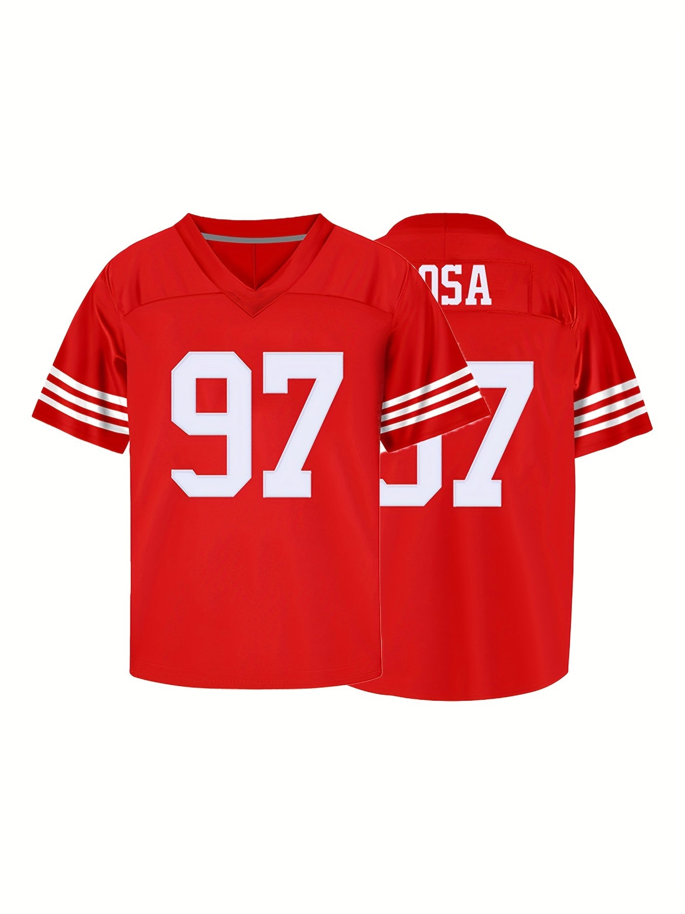 Boys Breathable 97 Rugby Jersey Athletic Slightly Stretch Short Sleeves