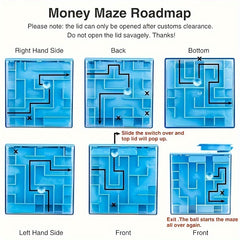 3D Maze Piggy Bank Coin Bank Money Saving Jar Gift