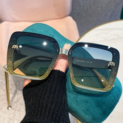 Glitter Square Sunglasses UV400 Sun Shades for Driving Travel