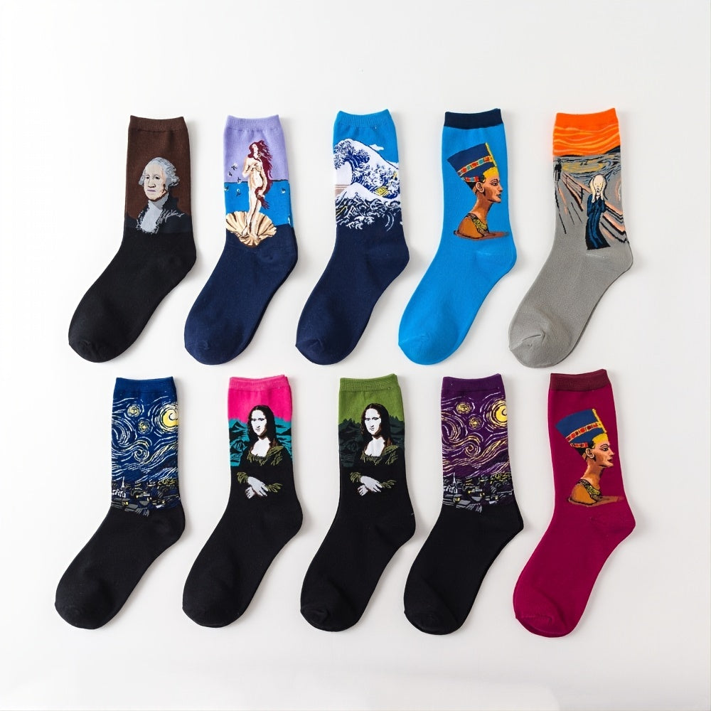 Arts Pattern Printed Casual Sports Socks Women's Stockings