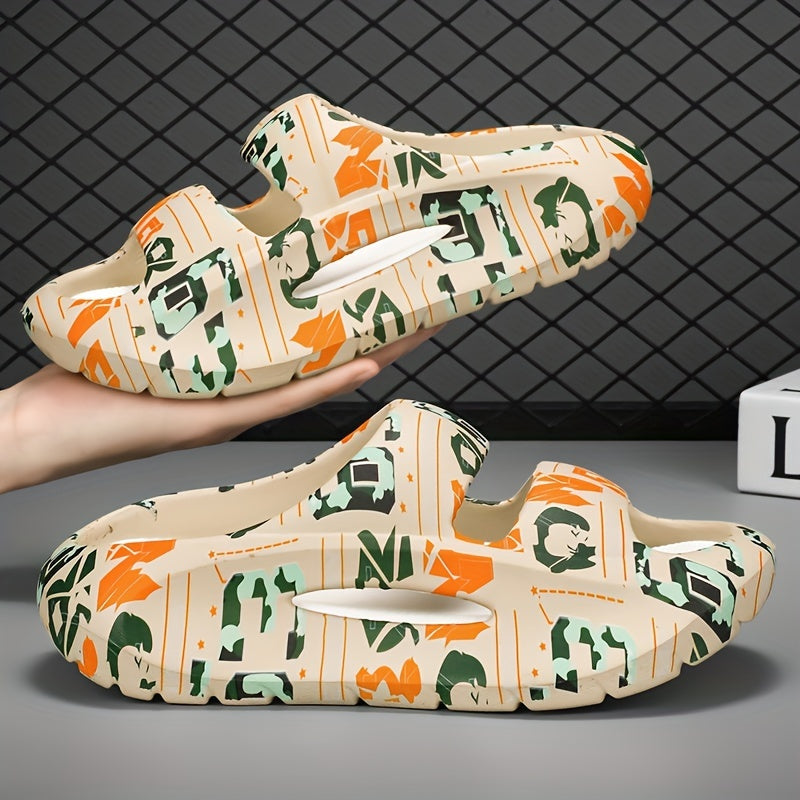 Men's Camo Platform Slides Anti-Skid Slippers