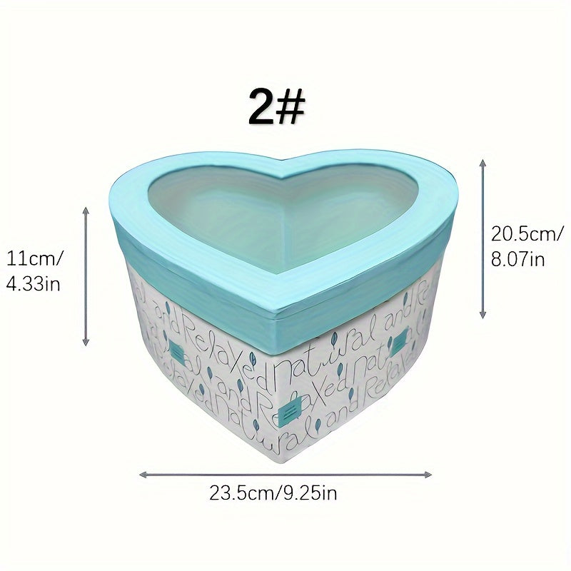 Heart Shape Gift Wrapping Box Set, Small Medium Large Sizes