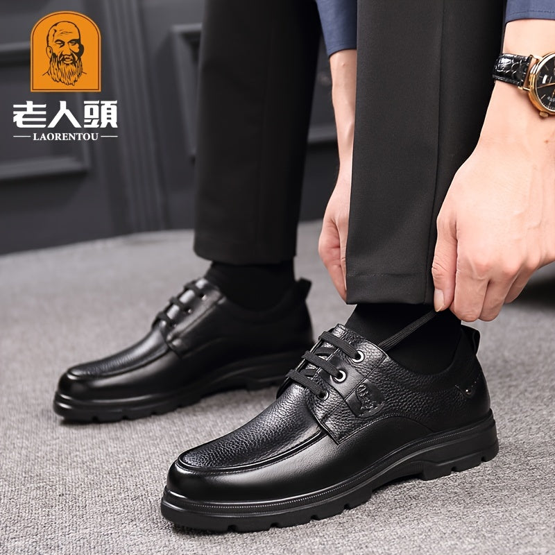 LAORENTOU Men's Oxfords Leather Dress Shoes Comfortable Durable Non Slip