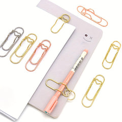 5pcs Metal Pen Clips Bookmarks Paper Clip Stationery Tool