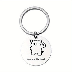Line Puppy Stainless Steel Keychain For Boys