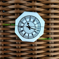 Dollhouse Wall Clock Mini Home Decor Accessory with Adhesive Backing