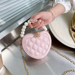 Princess Style Faux Pearl Bag Coin Purse for Kids