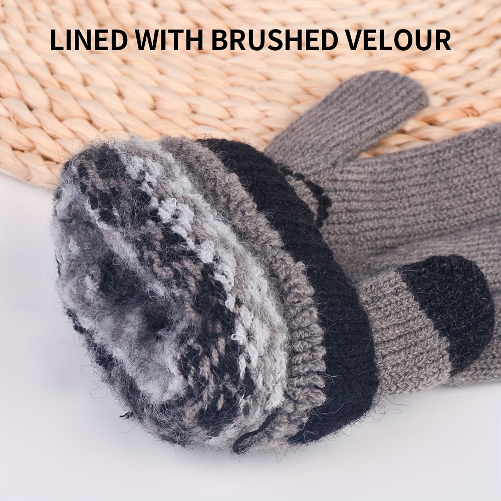 TEWTAG Knitted Gloves Winter Warm Touch Screen Non slip Coldproof Gloves