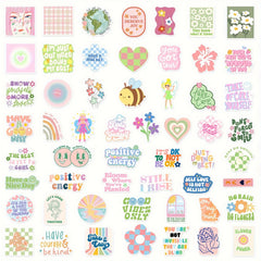 50pcs Literary Series Graffiti Stickers for Laptop Water Cup Decoration