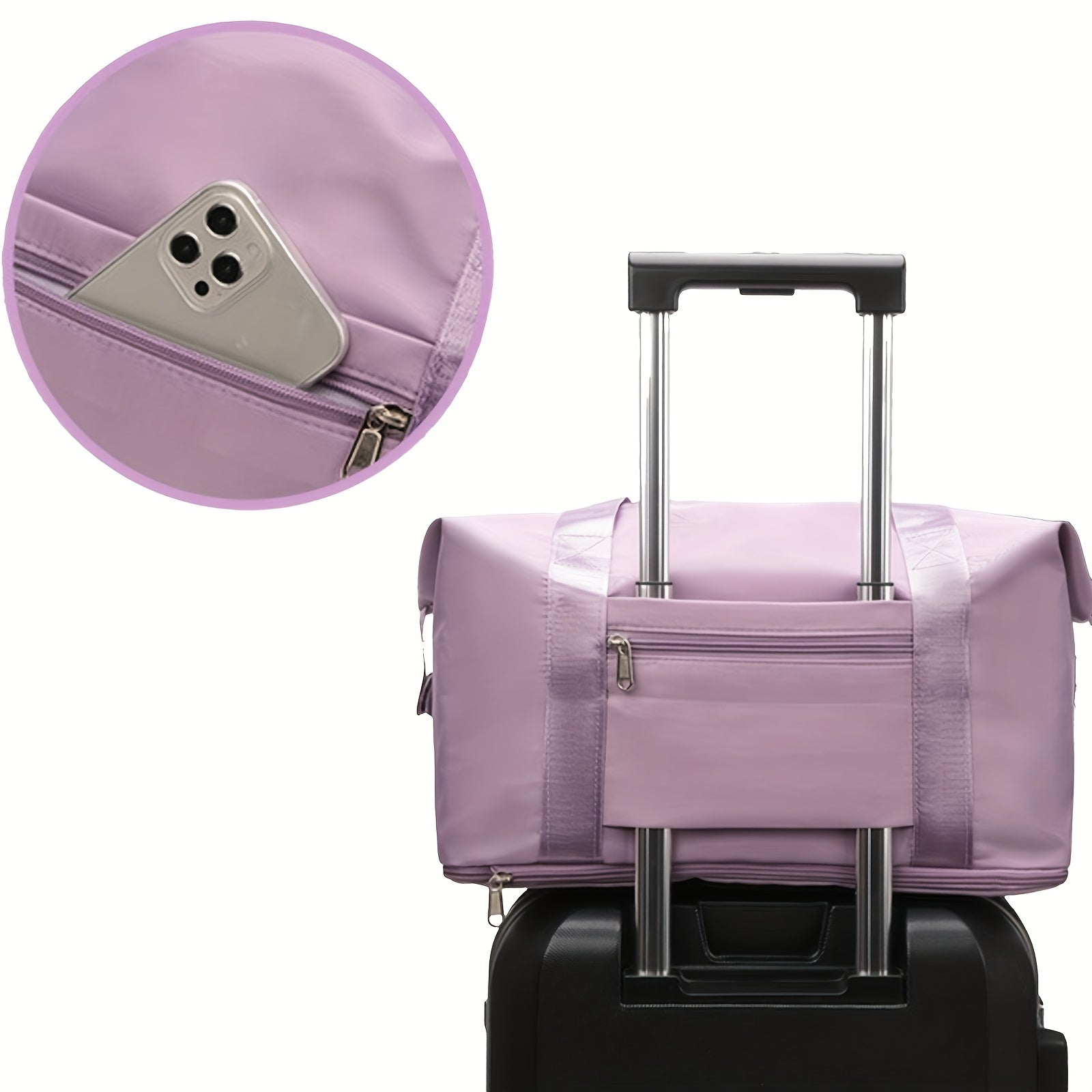 Purple Mommy Tote Bag Durable Travel Organizer for Diapers & Bottles