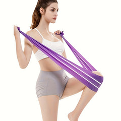 Solid Striped Yoga Elastic Resistance Straps Pilates Fitness Bands