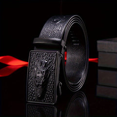 Men's Crocodile Pattern PU Leather Business Belt