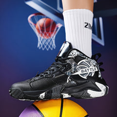 Men's Plus Size High Top Basketball Shoes Non-Slip Lace Up Sneakers