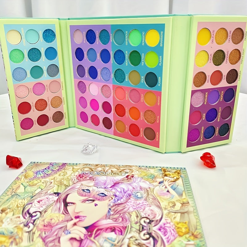 72-Color Rainbow Eyeshadow Palette Pearly Matte Finish