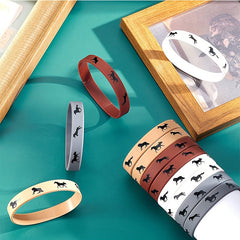 4pcs Solid Color Silicone Horse Bracelets For Party