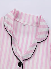 Girls Stripes Print Pajamas Set for Summer