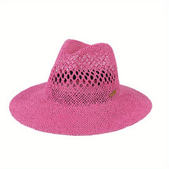 Bohemian Crochet Sun Hat Western Cowgirl Straw Hat