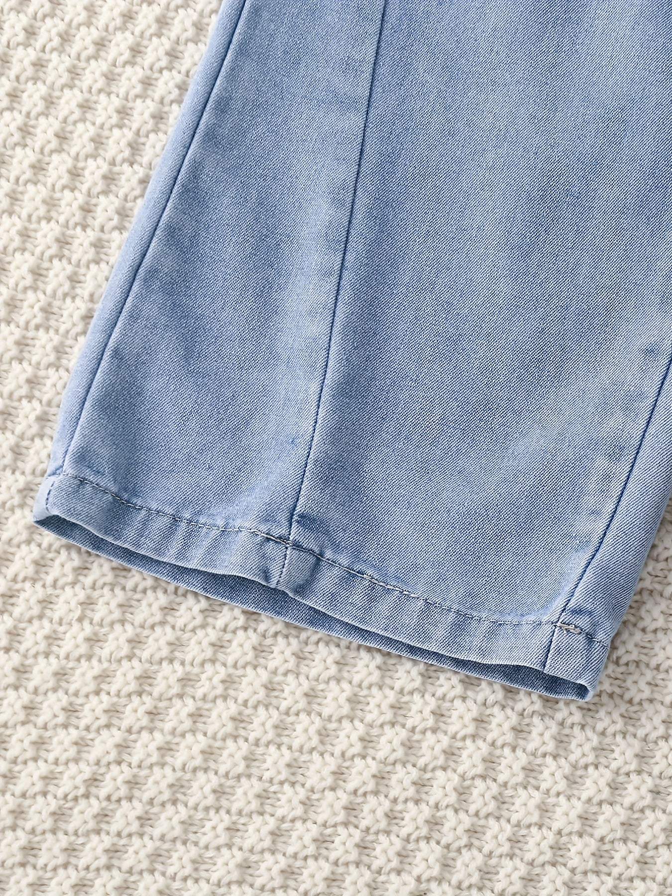 Girls Wide Leg Denim Pants with Pockets