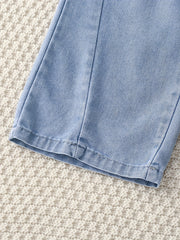 Girls Wide Leg Denim Pants with Pockets