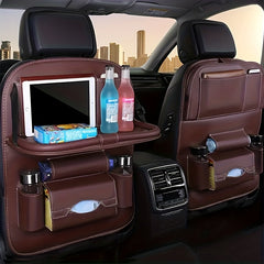 Faux Leather Car Seat Back Storage Bag for Children