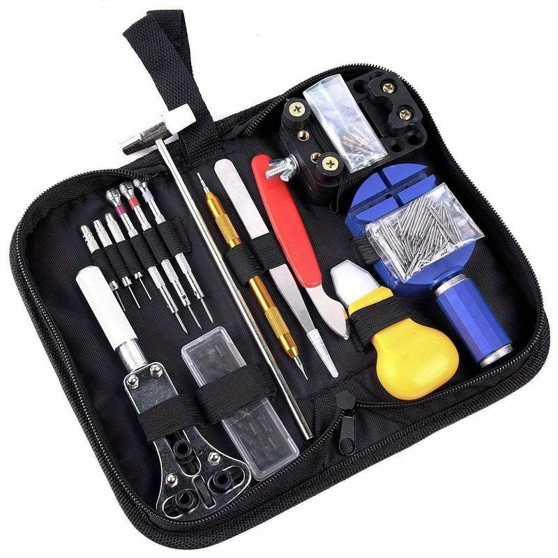 147-Piece Watch Repair Tool Set with Carrying Pouch