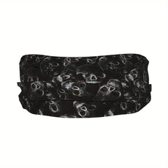 Skull Print Unisex Sports Headband Sweat Wicking Stretchy & Breathable Polyester