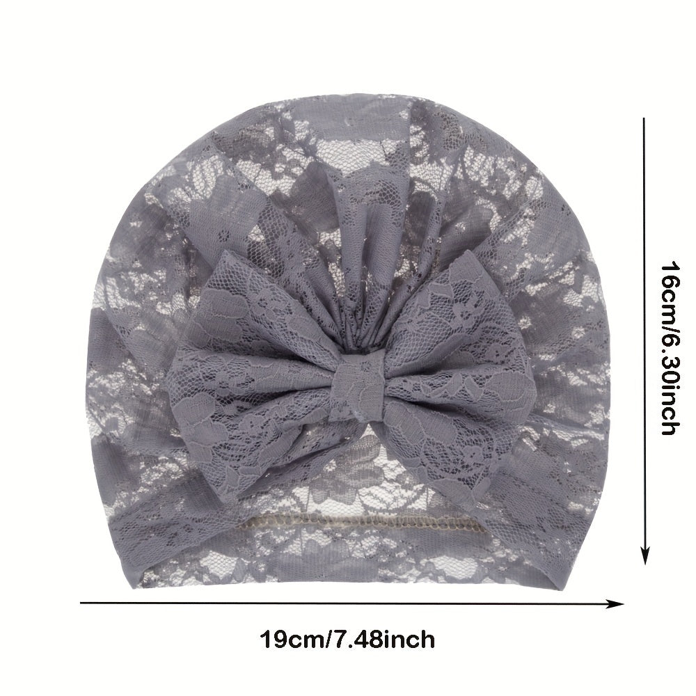 Baby Lace Hat Breathable Bow Pullover Hat For Newborn Kids
