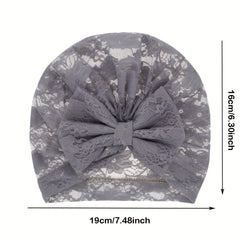 Baby Lace Hat Breathable Bow Pullover Hat For Newborn Kids