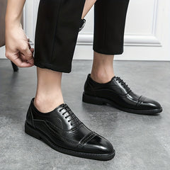 Men's Brogue Oxford Shoes Lace up Front Business Formal Wedding