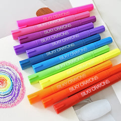 12 Metallic Twistable Crayons Washable Gel Non Toxic Easy Glide Adult Coloring