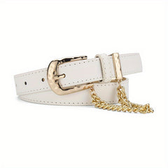 Girls & Boys Buckle Belt w/ Chain Decorative Accessories for Pants Jeans Uniform