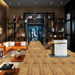 Gray Wood Flooring Peel And Stick Tiles Waterproof for Bathrooms and Kitchens
